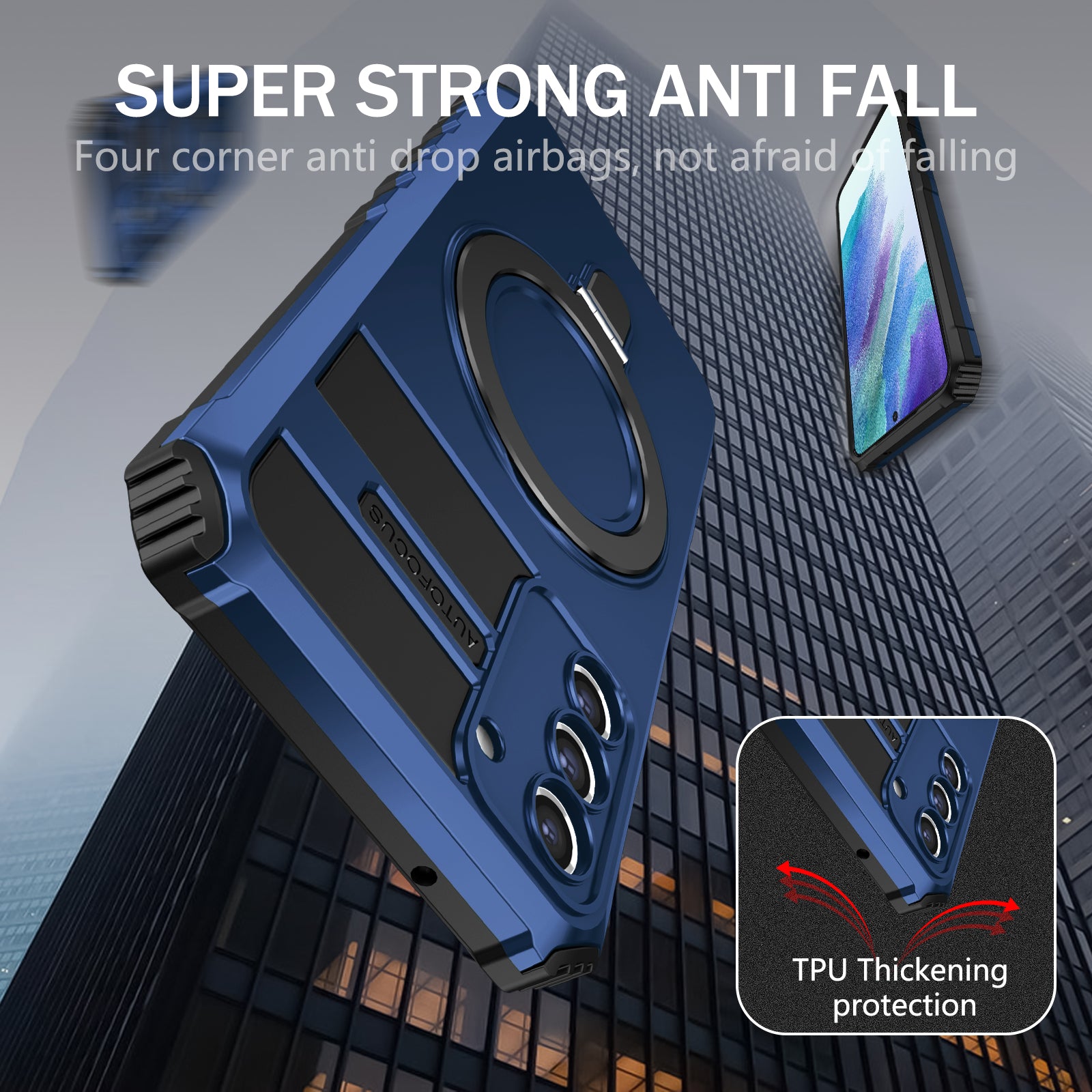 For Samsung Galaxy S21 FE 5G Cell Phone Case PC TPU Magnetic Metal Ring Kickstand Cover For Samsung Galaxy S21 FE 5G Cell Phone Case PC TPU Magnetic Metal Ring Kickstand Cover